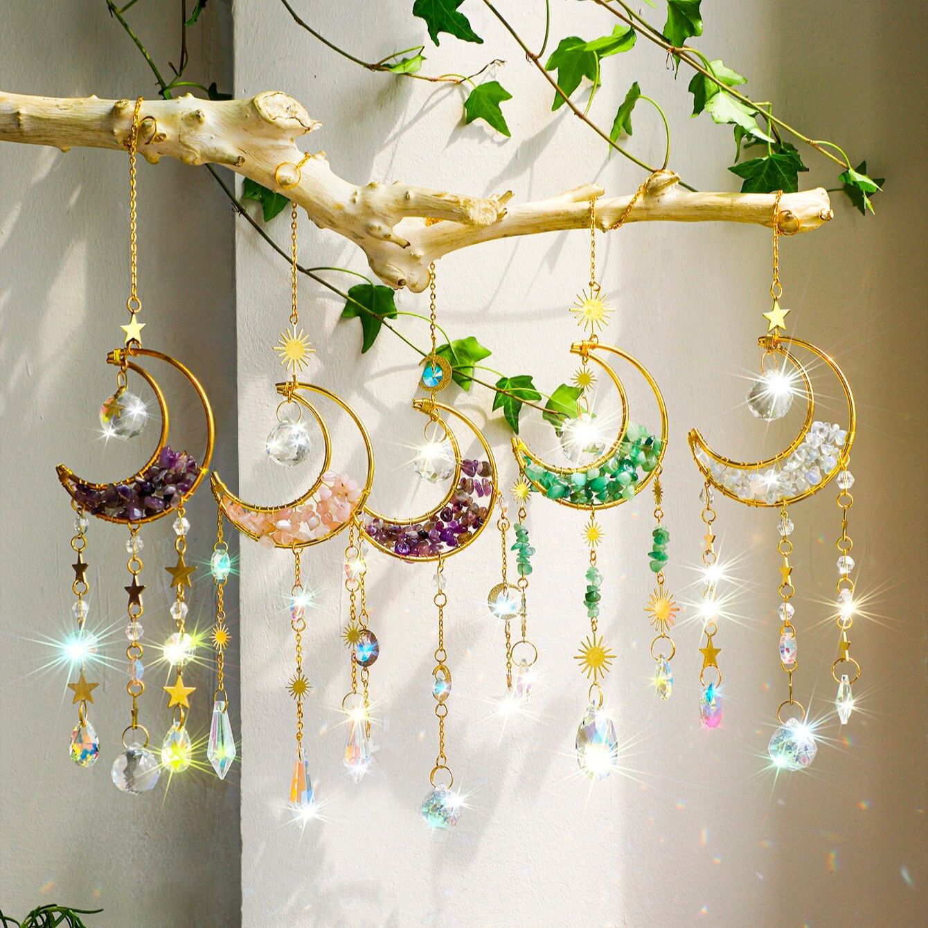 Outdoor Lighting Xmas - Cristal suncatcher lua ametista arco-íris fabricante