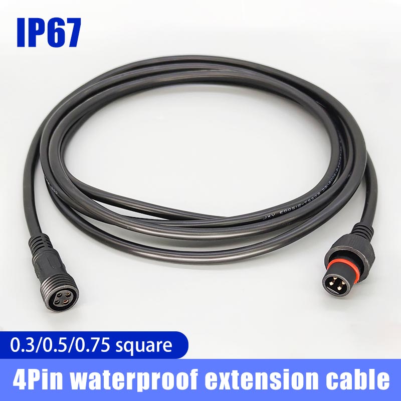 Outdoor Lighting Extension Cable - Cabo fêmea macho de 4 pinos,