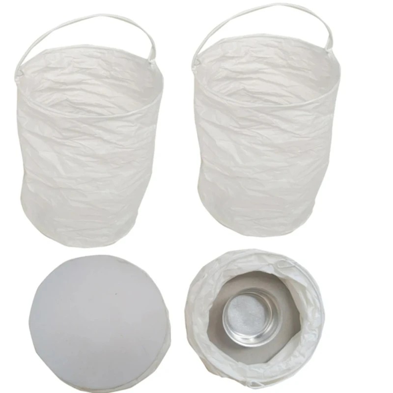 Outdoor Lighting Xmas - Lanterna de Papel Branca Cilíndrica de