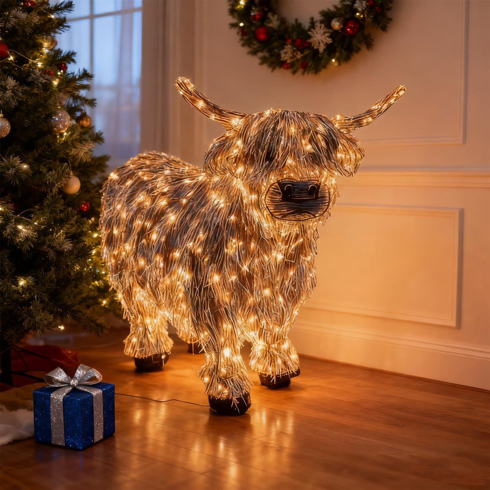 Outdoor Lighting Xmas - Decorações de vaca 3d vaca iluminar