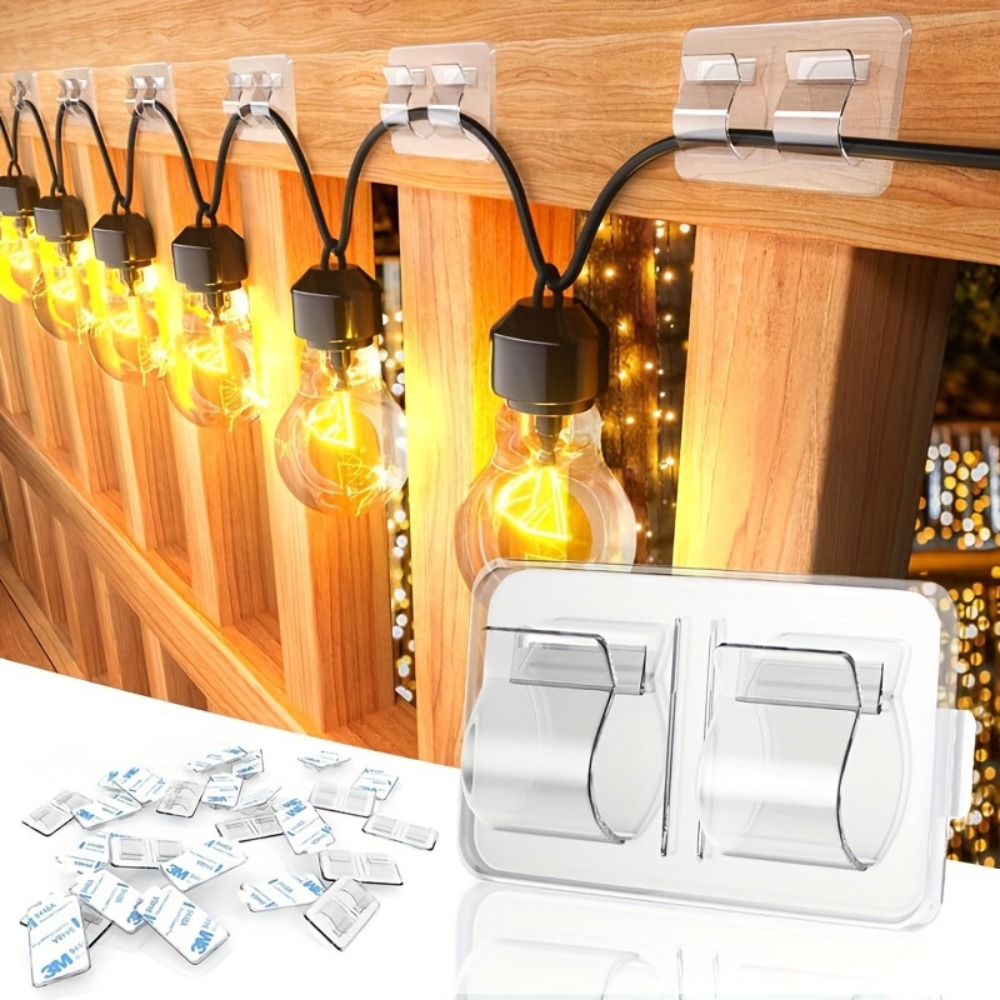 Outdoor Lighting Xmas - Ganchos para luzes de corda externas,