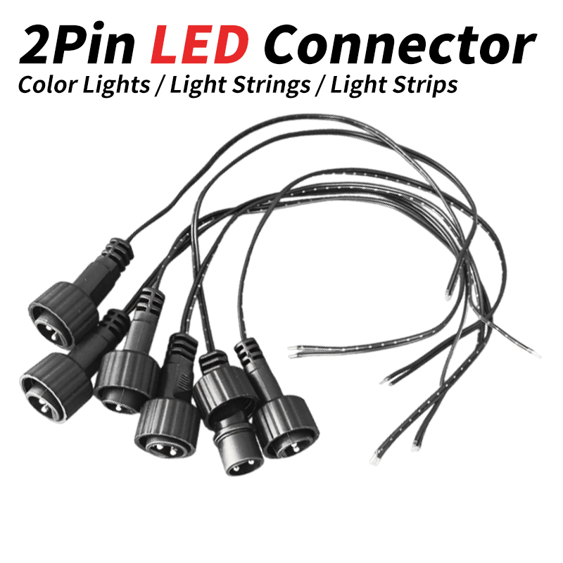 Outdoor Lighting Extension Cable - Conector LED de 2 Pinos com