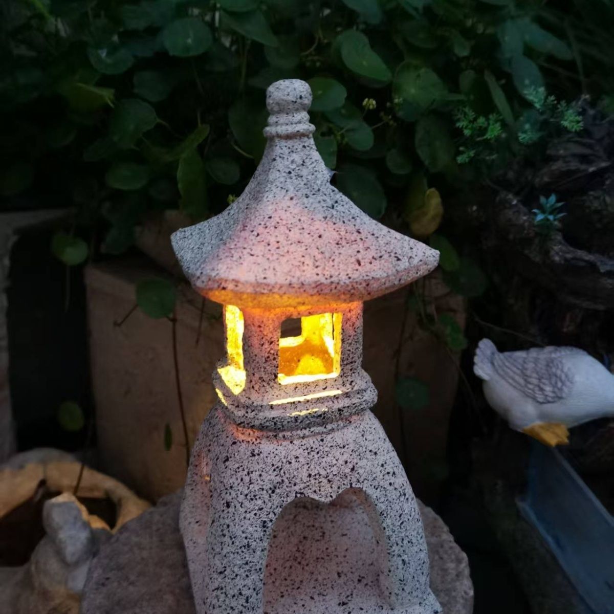 Outdoor Lighting Japanese - Lanterna Solar Decorativa para Jardim, Lâmpada