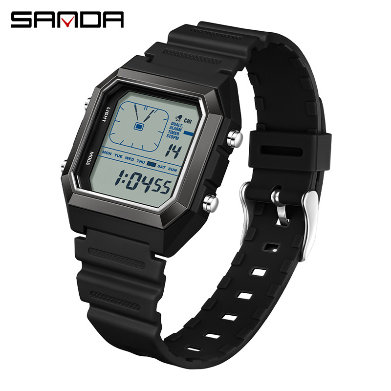 Outdoor Lighting Timer - Relógio Eletrônico Masculino Digital Multifuncional SANDA