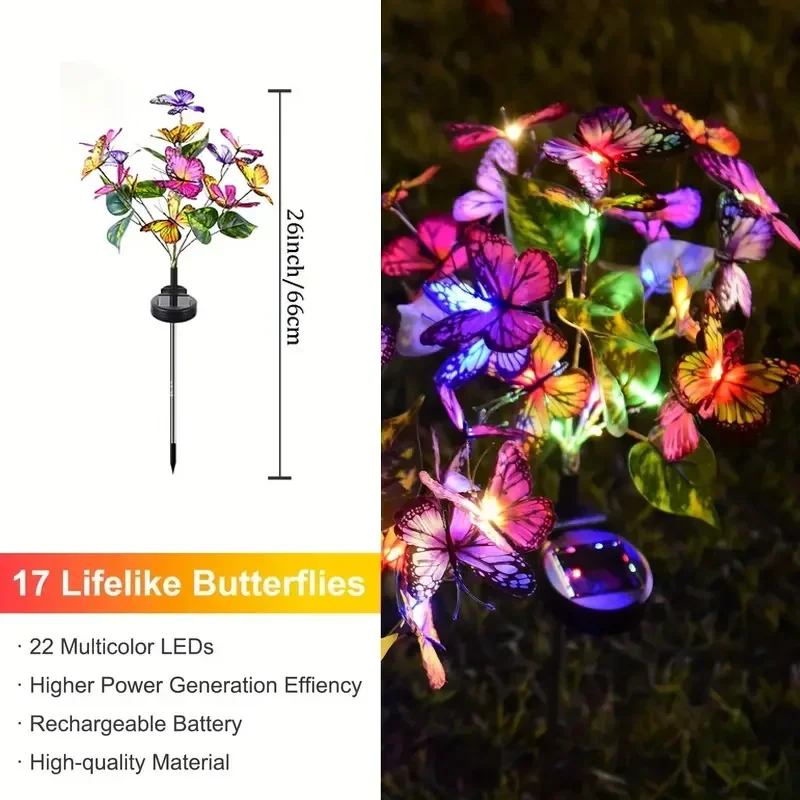 Solar led borboleta luzes do j - Outdoor Lighting Gazebo avaliação e preço