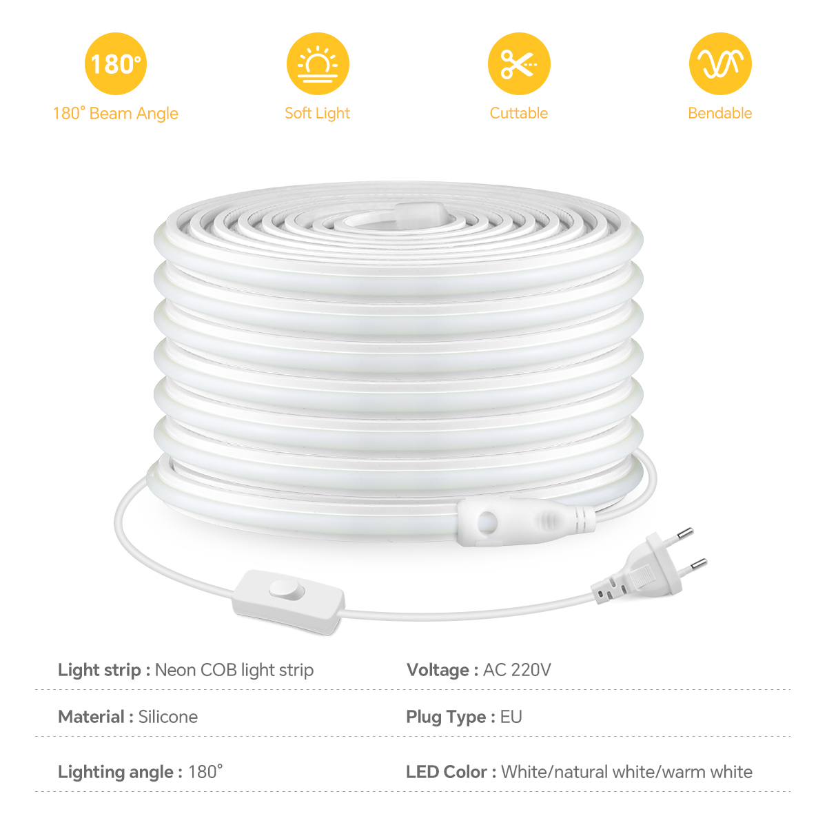 220v cob tira conduzida de alt - Outdoor Lighting Gazebo avaliação e preço
