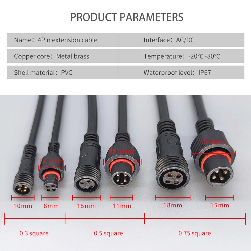 Cabo fêmea macho de 4 pinos, à - Outdoor Lighting Extension Cable avaliação e preço