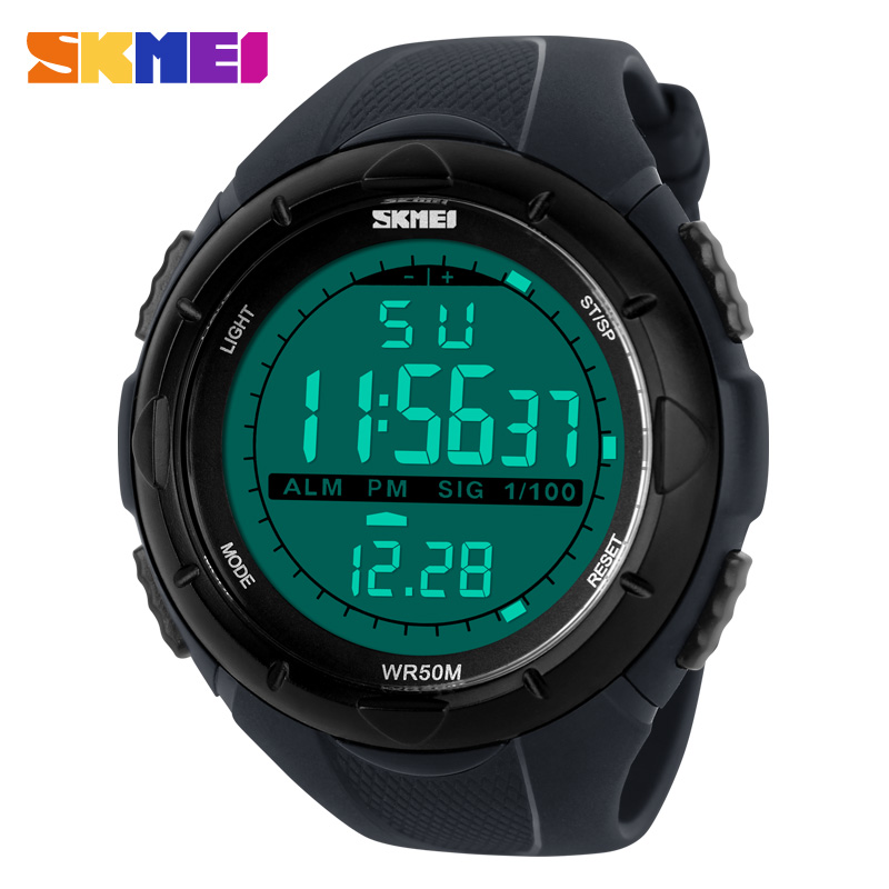 SKMEI-Homens Digital Militar E - Outdoor Lighting Timer avaliação e preço